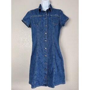 American Eagle vintage button down denim jean mini dress 10
